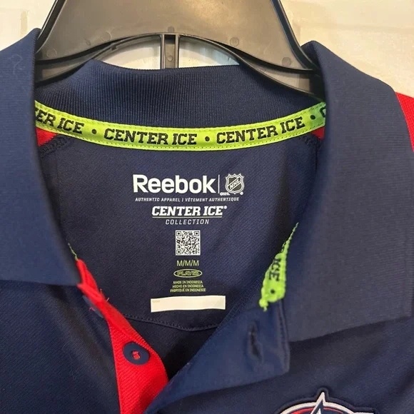 Reebok Center Ice NHL Columbus Blue Jackets Play Dry Polo Shirt Size Medium - Picture 2 of 10